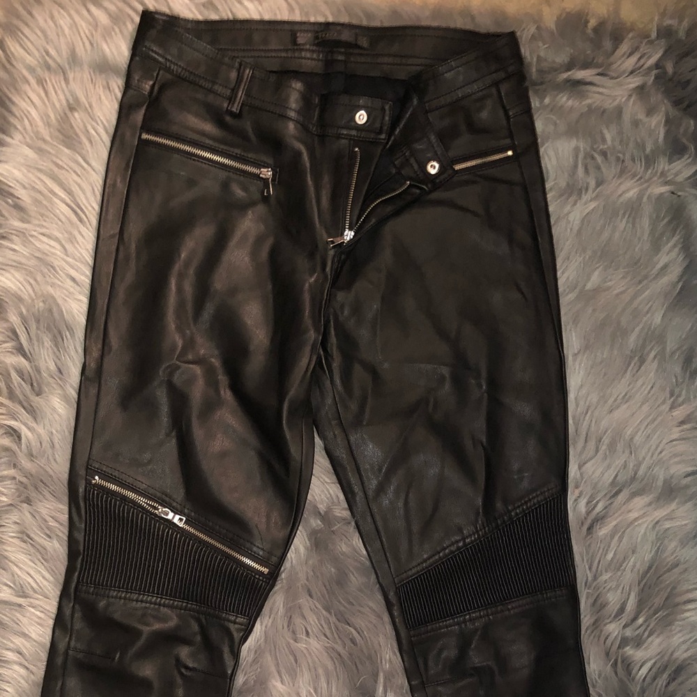Leather Biker Pants